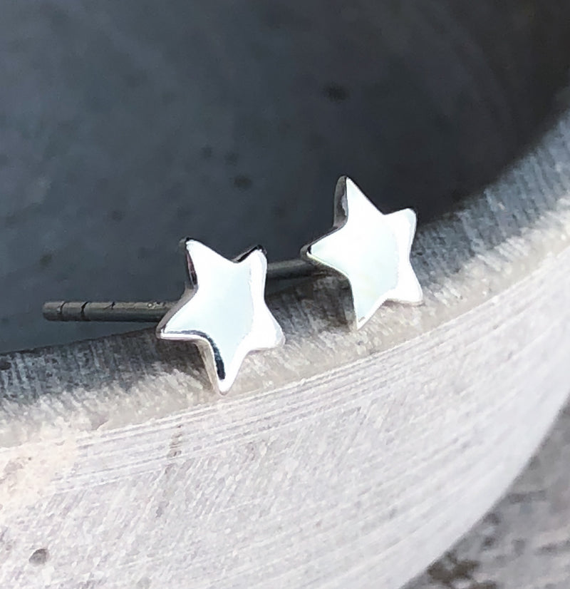 Mini 925 sterling silver stud earrings "stars"